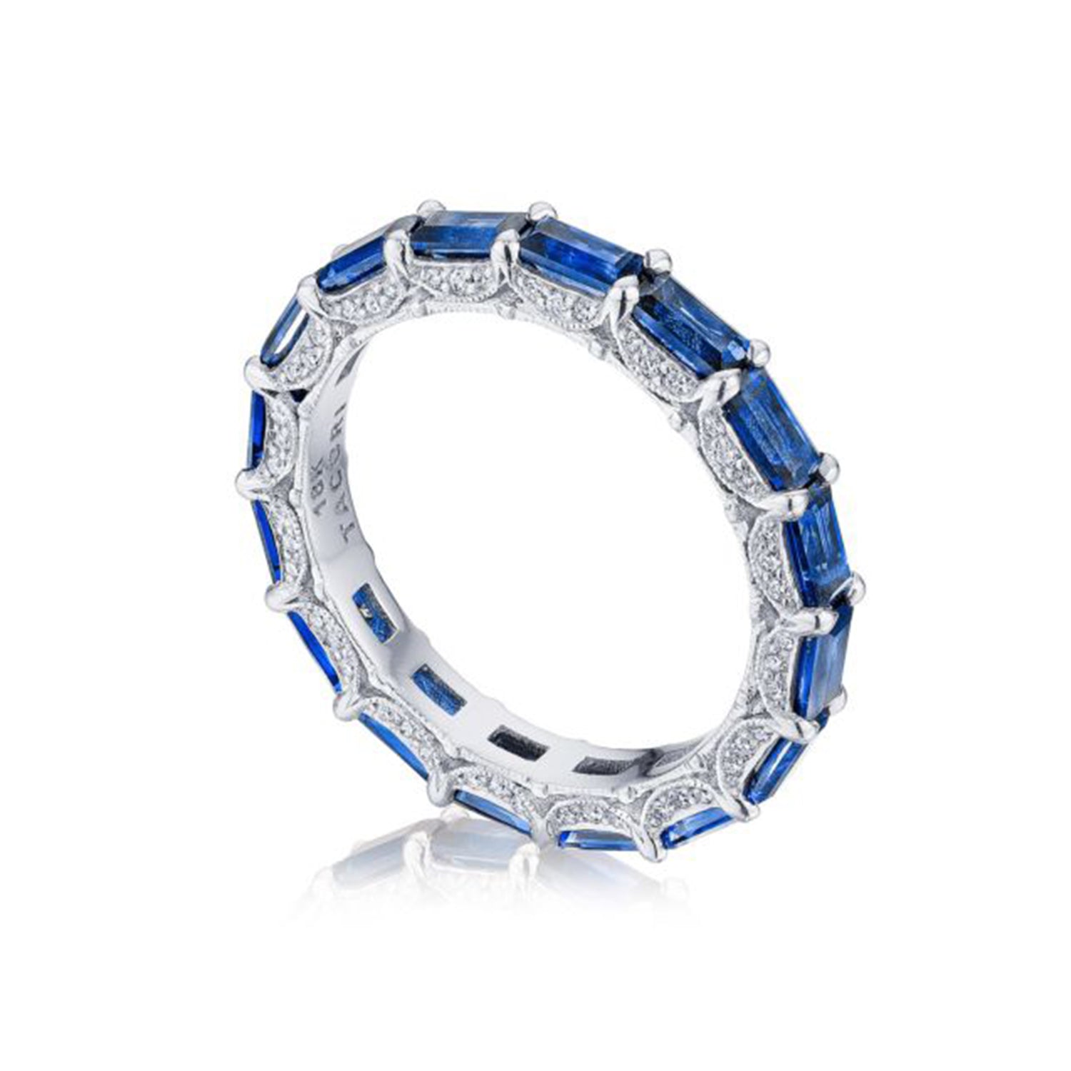 TACORI 18K RoyalT Emerald Cut Sapphire Eternity Band