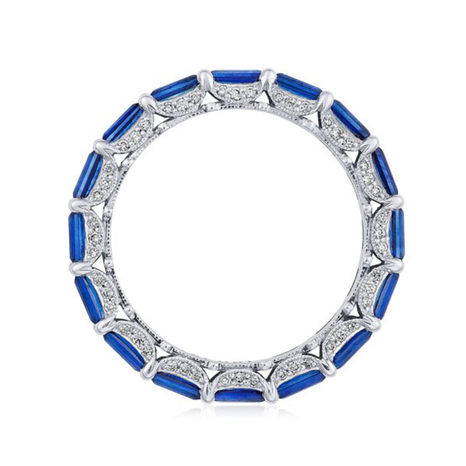 TACORI 18K RoyalT Emerald Cut Sapphire Eternity Band