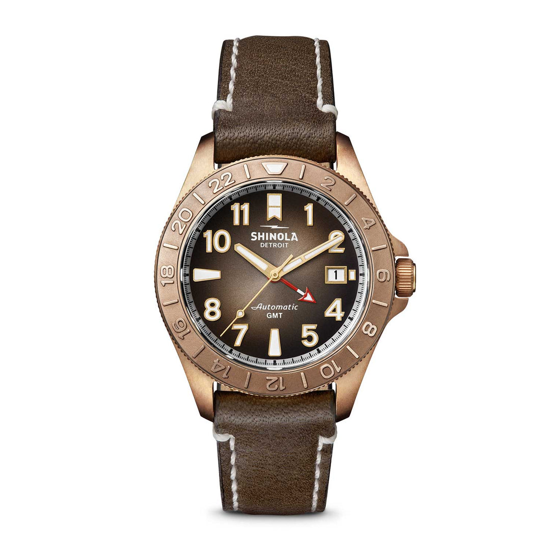 Shinola The Bronze Monster GMT Automatic 40MM Watch S0120273329